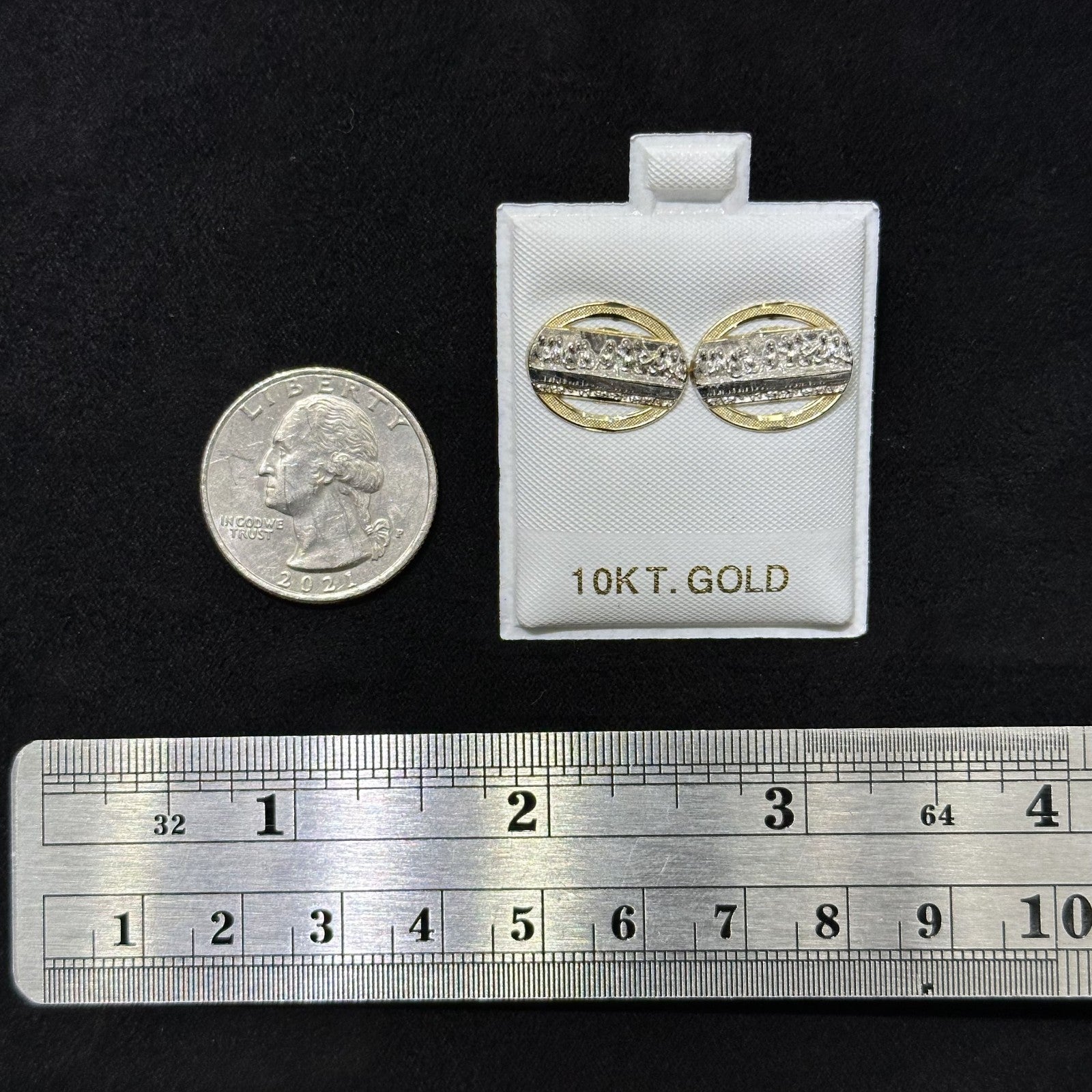 10k Gold Earrings Last Supper Diamond-Cut Last Supper Round Shape