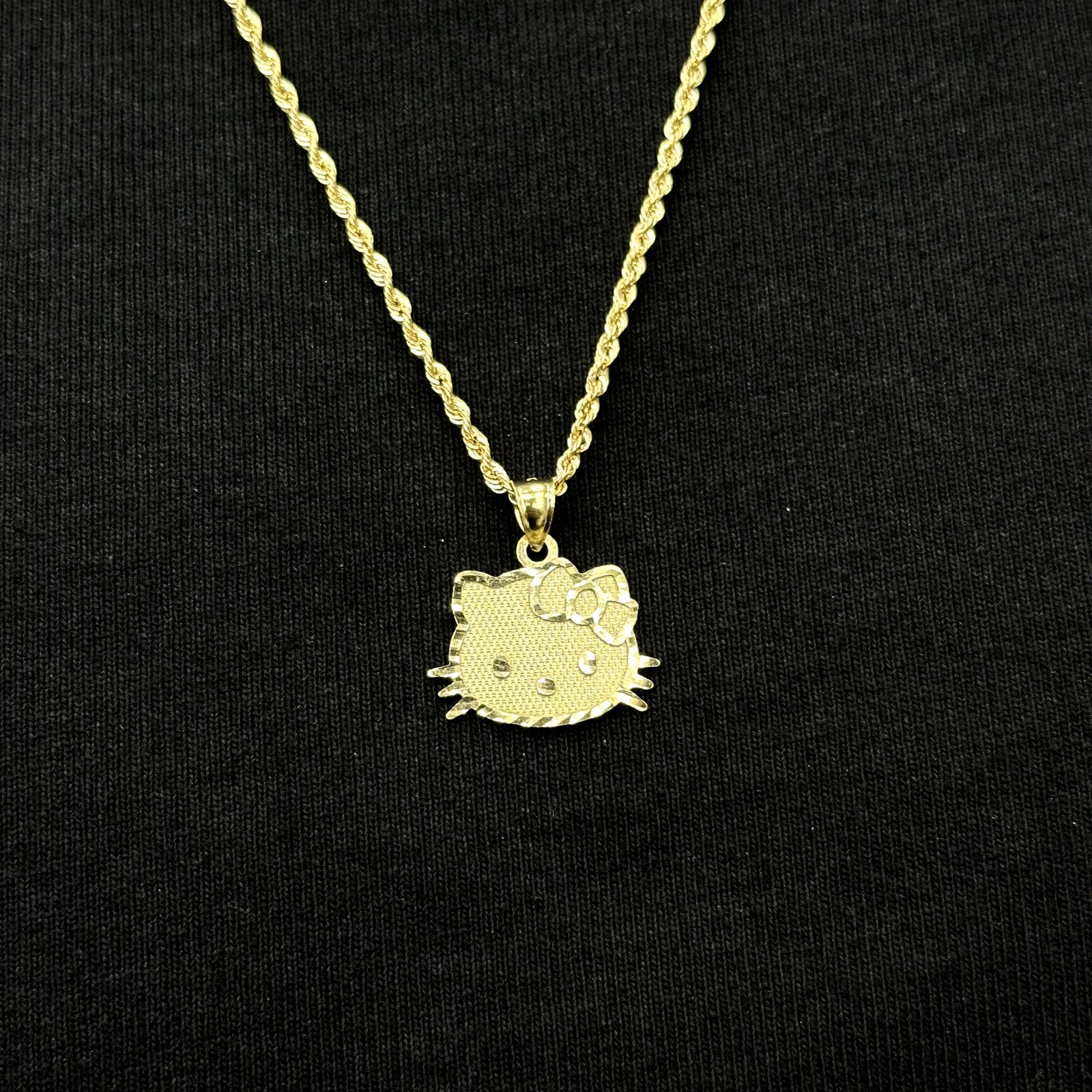 10k Gold Cat Charm Gift For Kids Adults