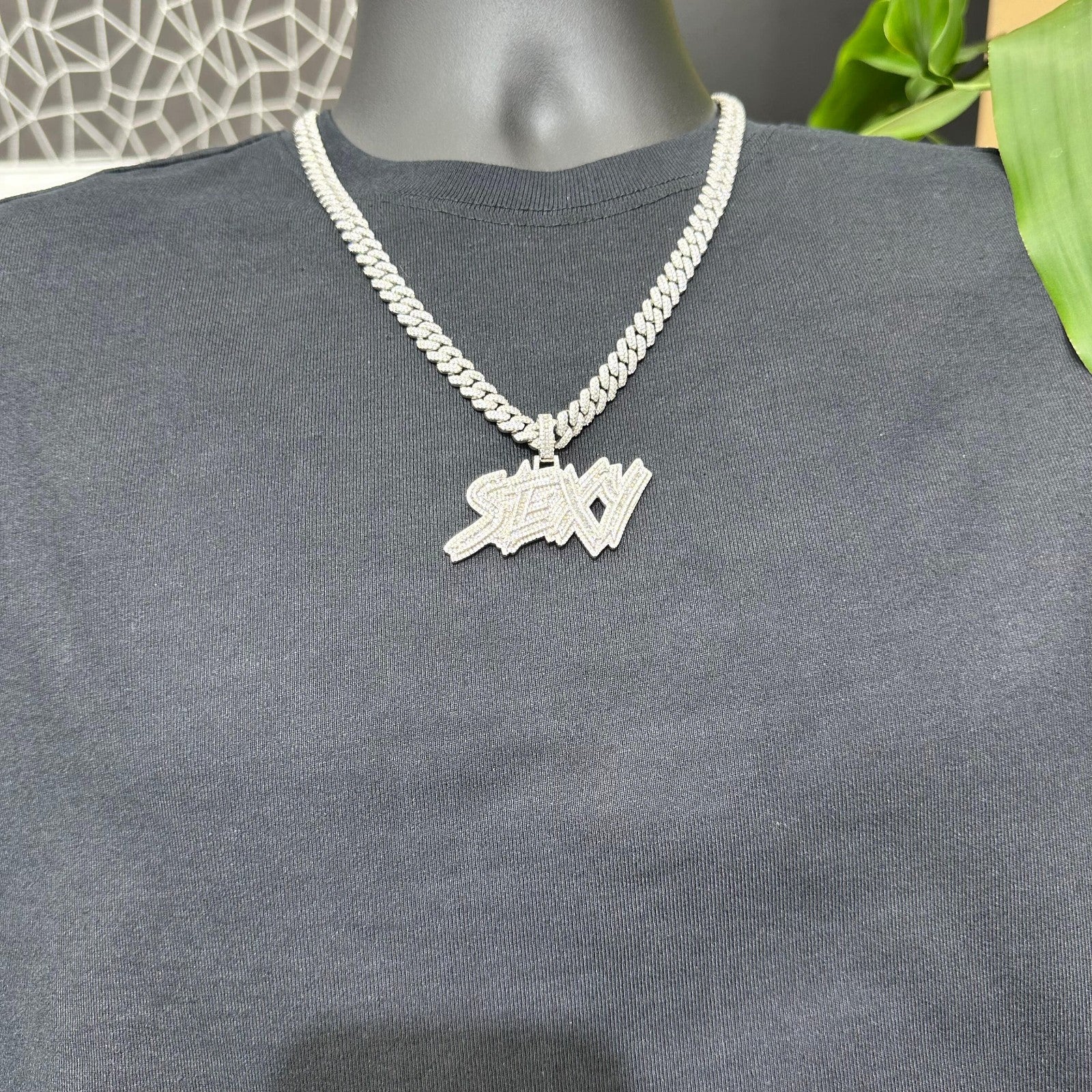 SEXY Letter Charm .925 Moissanite VVS D Passes Tester 4.66 CTW