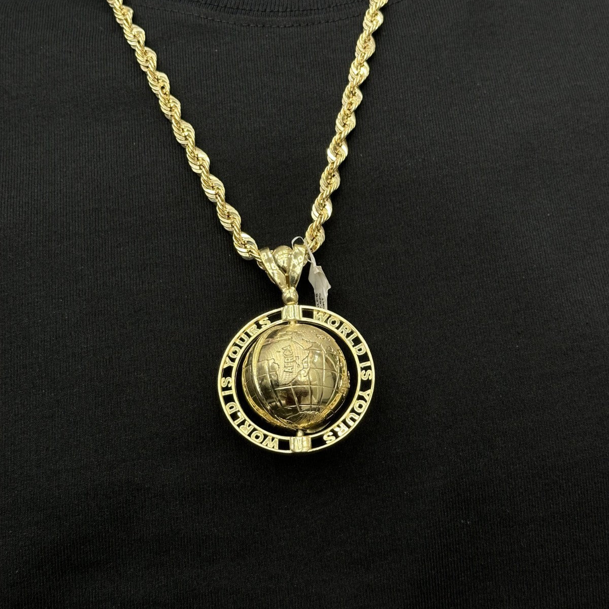 3D 10k Gold Charm Globe