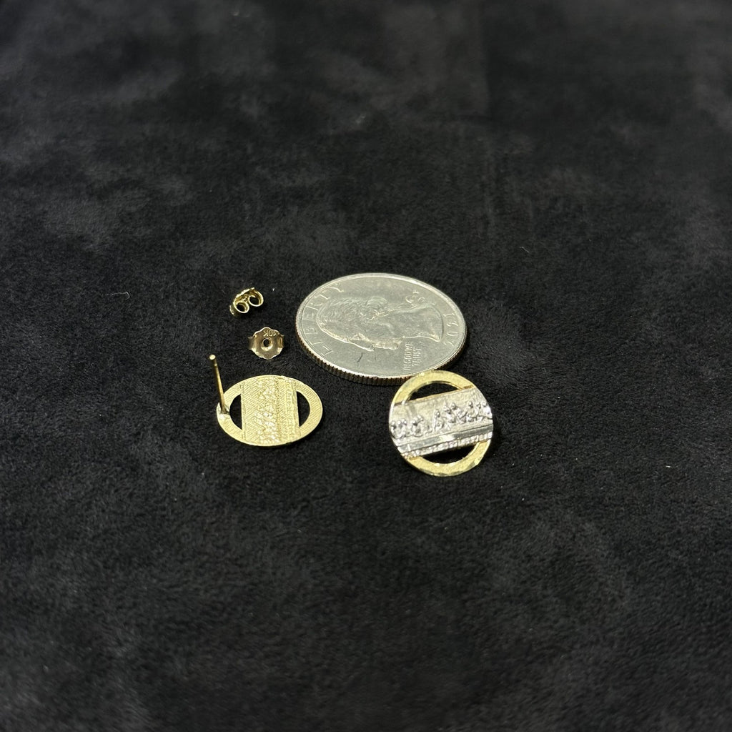10k Gold Earrings Last Supper Diamond-Cut Last Supper Round Shape