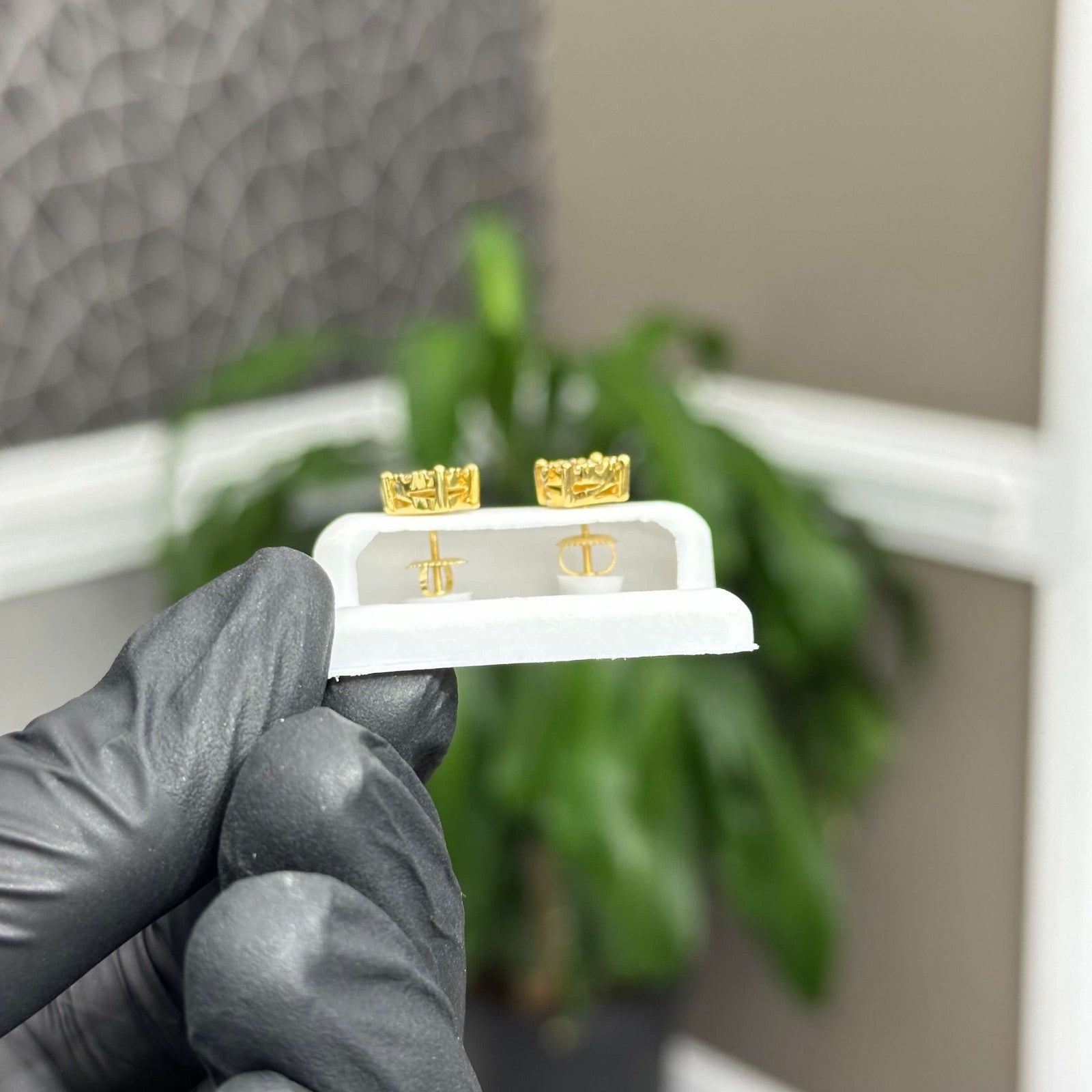 Natural Diamond Earrings 0.74 ctw with 10k Yellow Gold Male Female