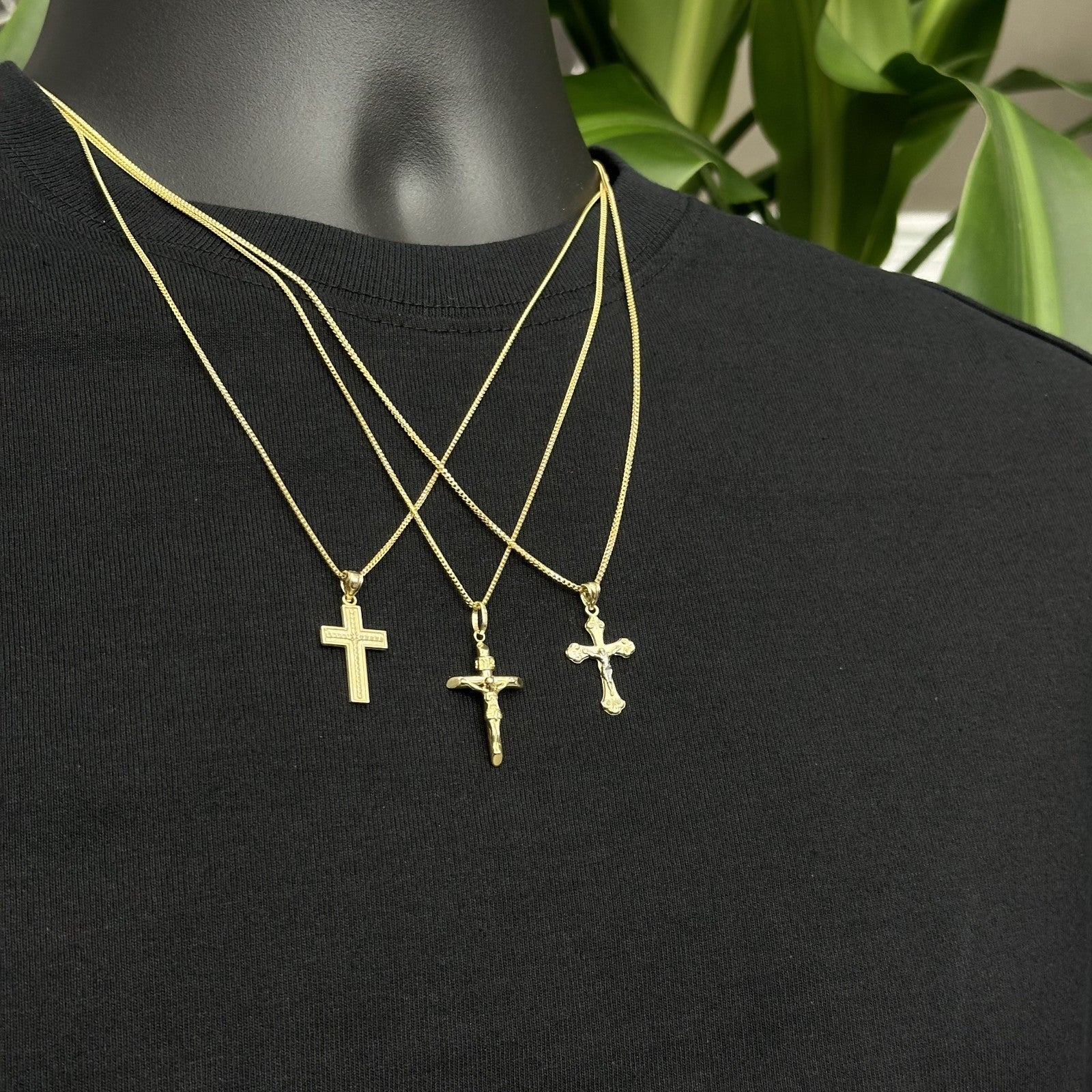 Real Solid 10K Yellow Gold Polished Small Cross Charm Pendant