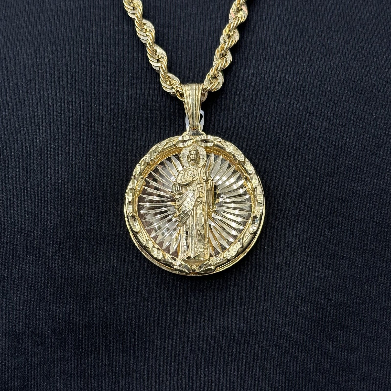 10k Real Gold Charm Jesus Christian Catholic Pendant