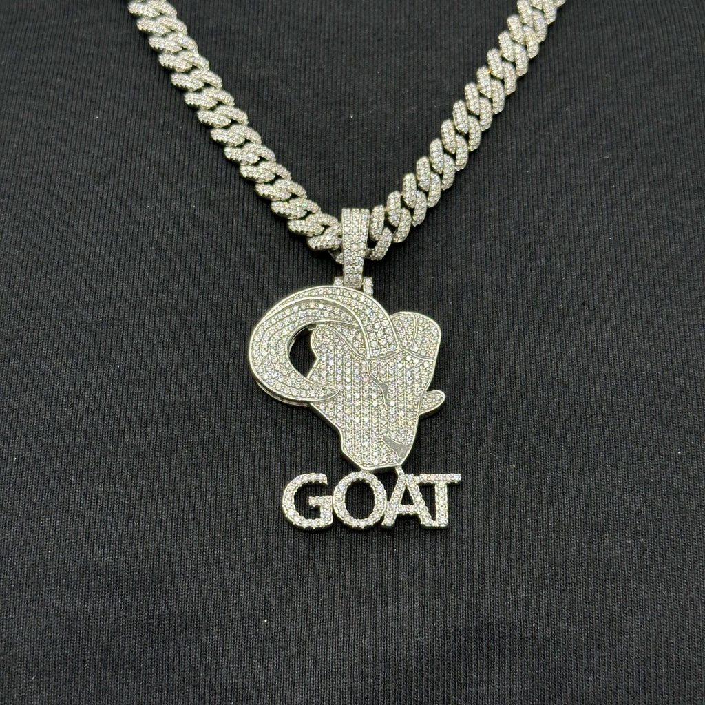 G.O.A.T Pendant Moissanite .925 Silver 4.80 Ctw VVS D Passes Tester