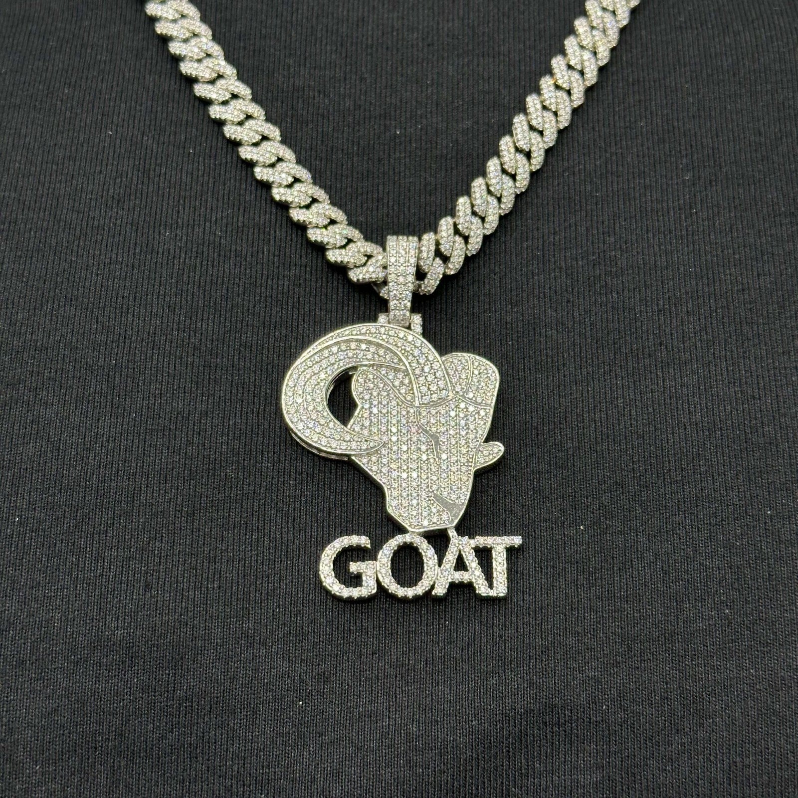 G.O.A.T Pendant Moissanite .925 Silver 4.80 Ctw VVS D Passes Tester