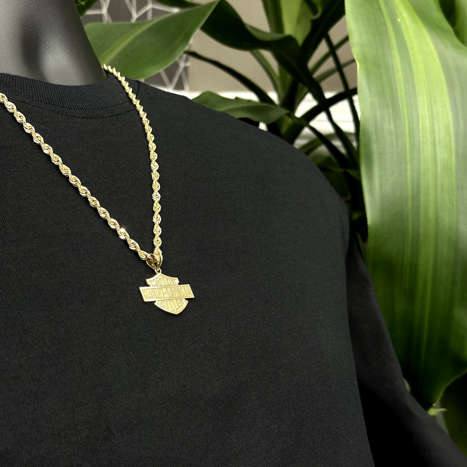 10k Real Gold Harley Charm Pendant Motorbike Fan Male Female