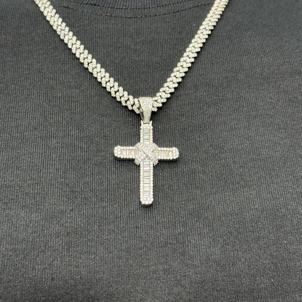 Unique Cross Charm X .925 Moissanite VVS D Passes Tester 2.40 CTW