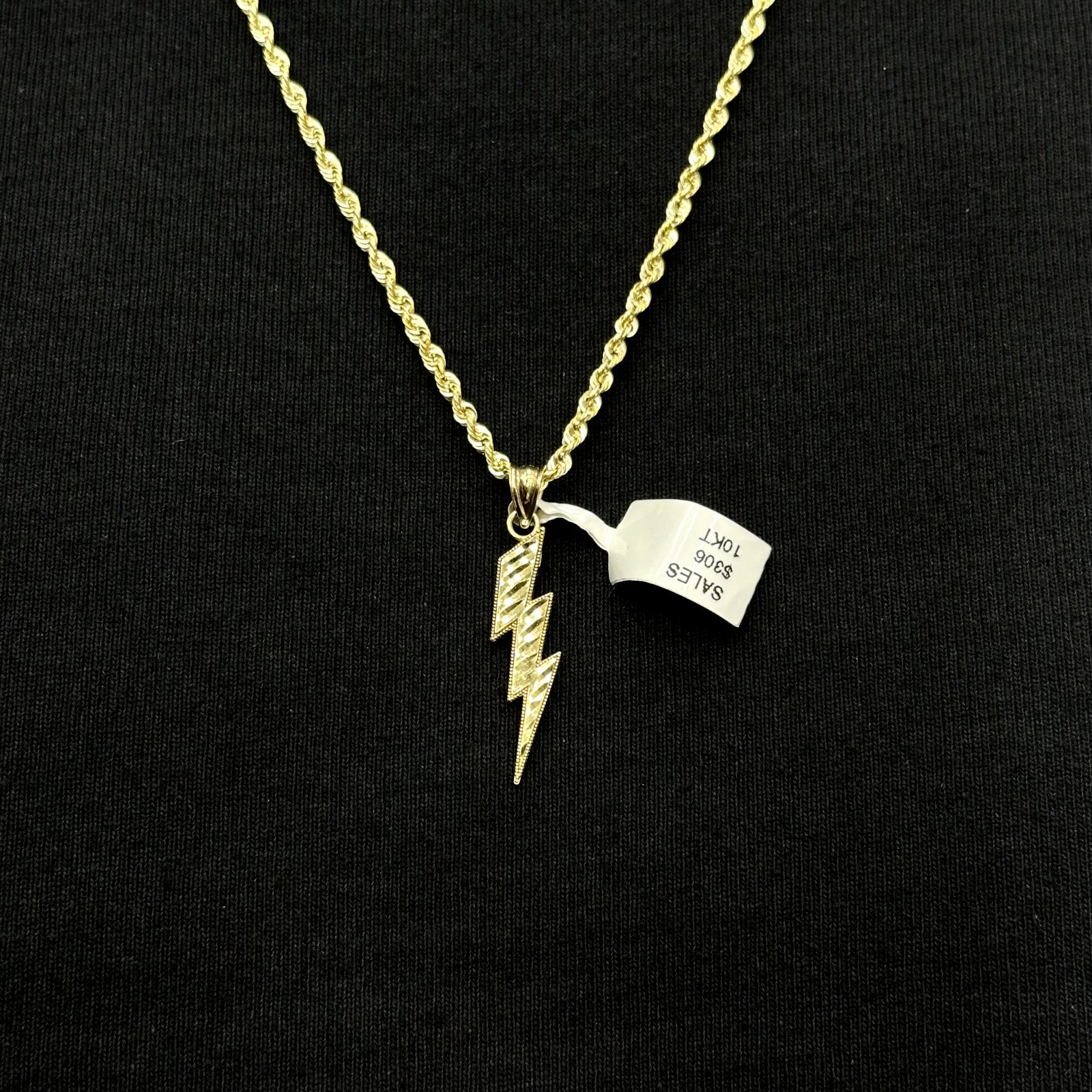 Gold Lightning Storm Charm 10k Real Yellow Gold Polish