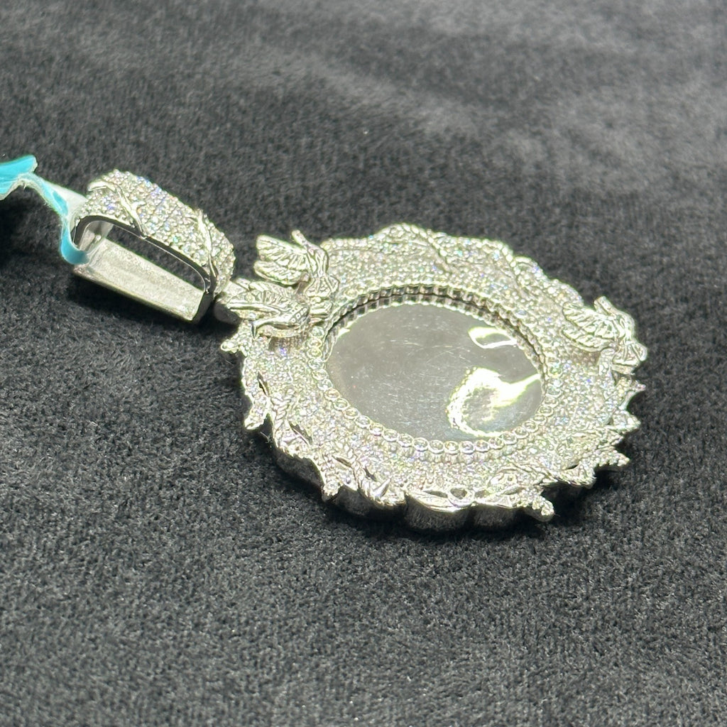 Memorial Charm Moissanite 2.12 TCW with Bird and Flower on 925 Silver