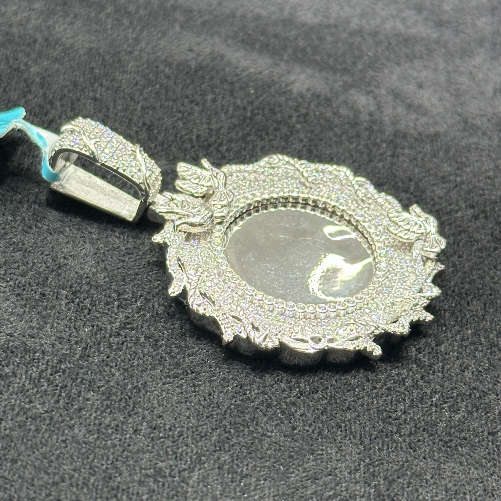 Memorial Charm Moissanite 2.12 TCW with Bird and Flower on 925 Silver