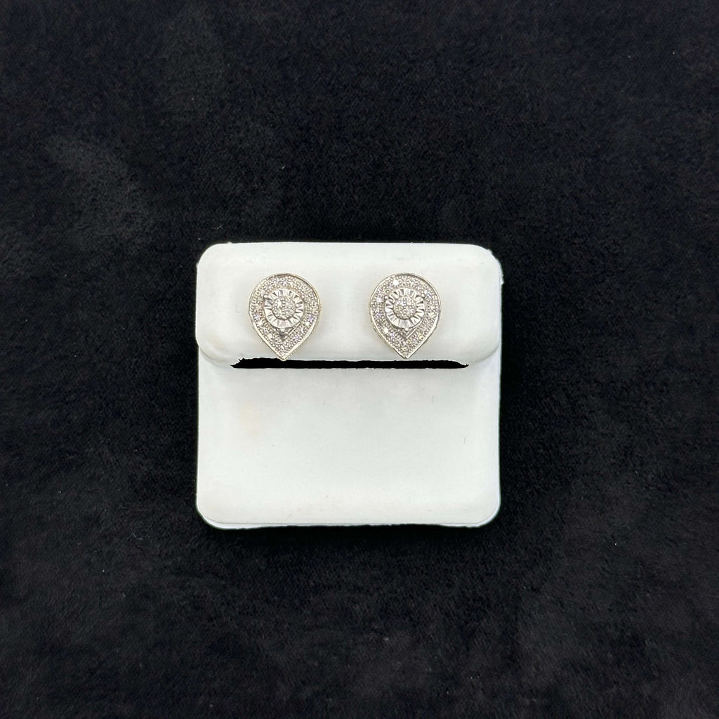 Genuine Natural Diamond Pear Shaped Earrings .30 CTW 10k Gold