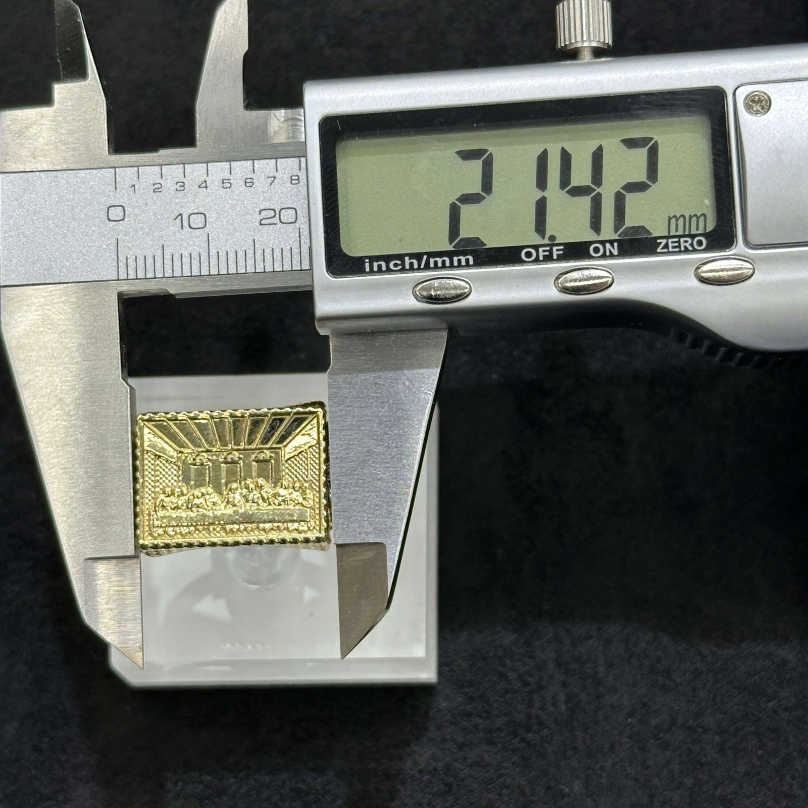 10k Gold Square Last Supper Ring Man Woman ANY SIZE