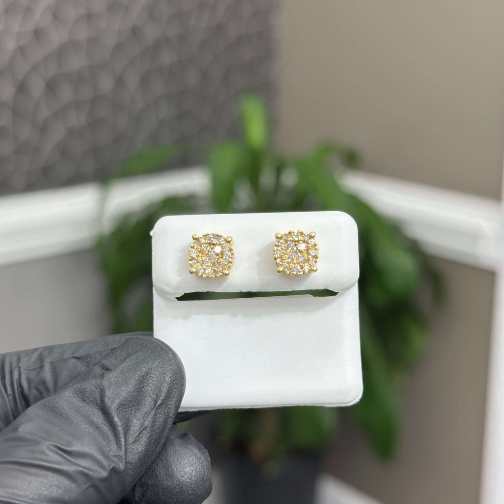 Natural Diamond Earrings 0.74 ctw with 10k Yellow Gold Male Female