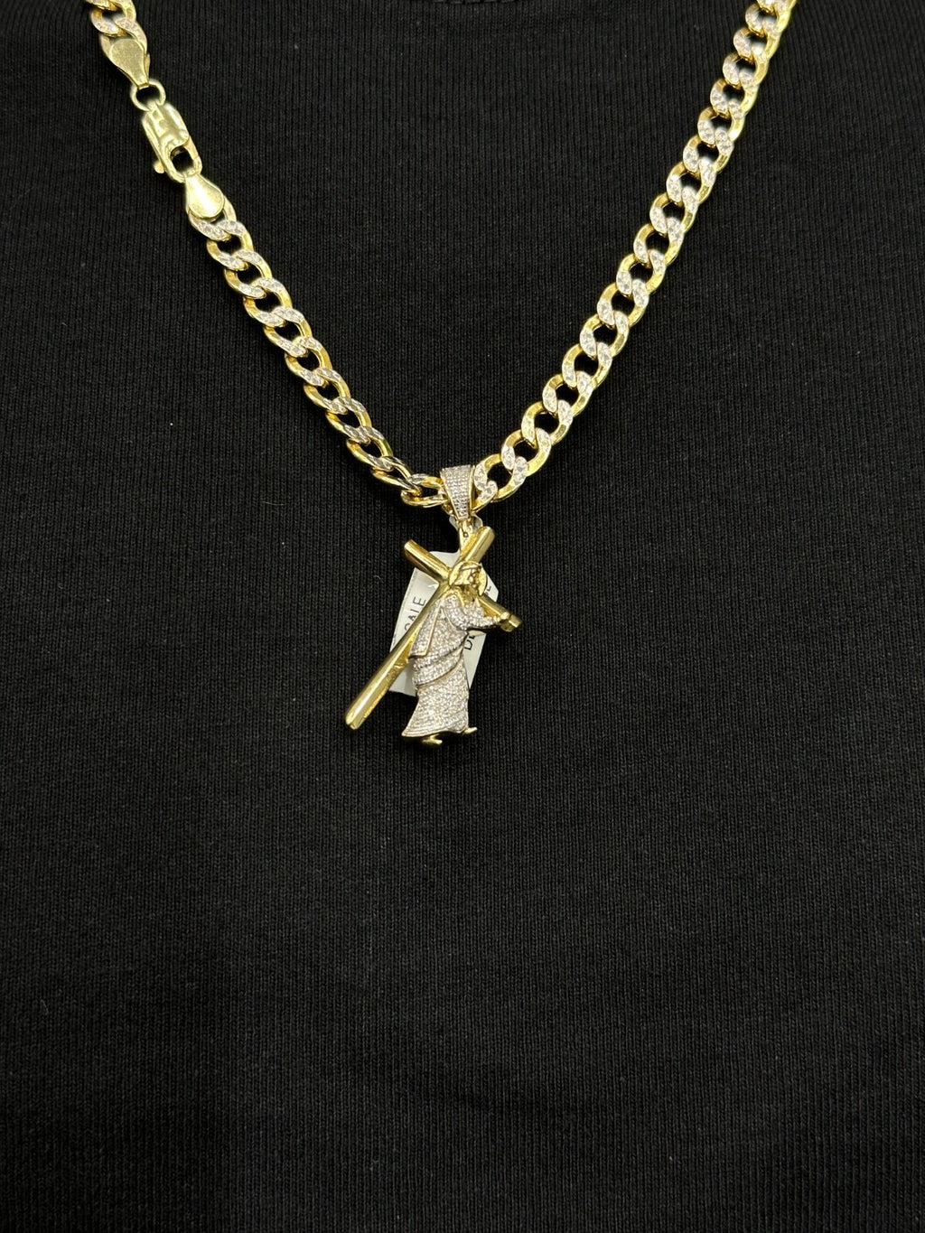 Jesus with Cross Pendant Charm 10K Real Gold 1.05CTW Real Diamonds