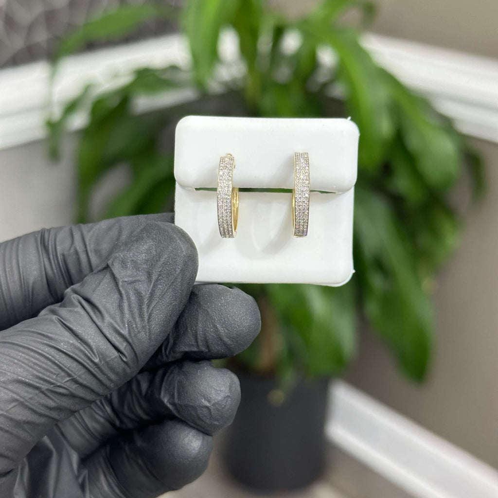 Genuine Natural Diamond Hoop Earrings .35 CTW 10k Gold