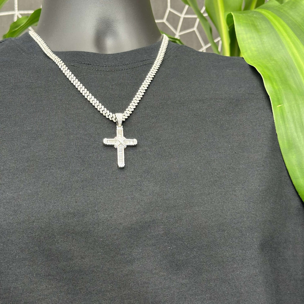 Unique Cross Charm X .925 Moissanite VVS D Passes Tester 2.40 CTW