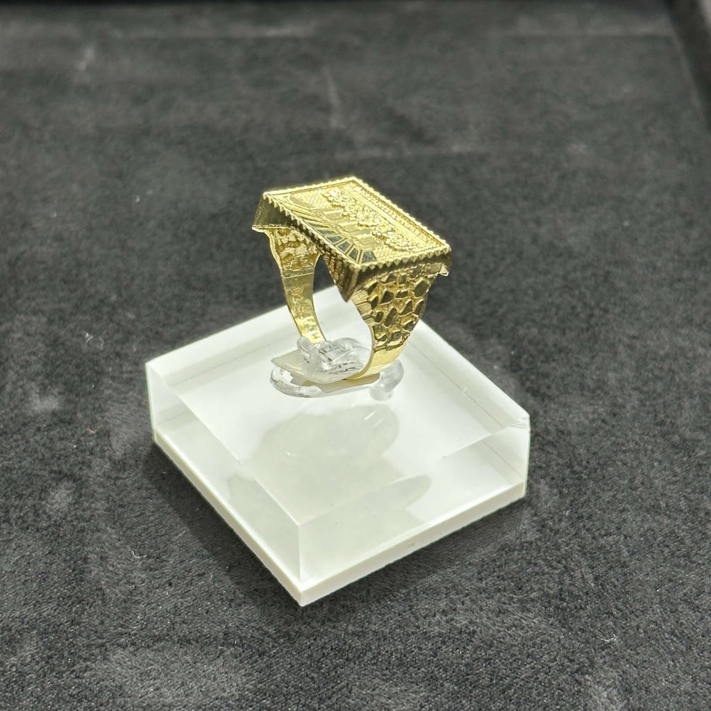10k Gold Square Last Supper Ring Man Woman ANY SIZE