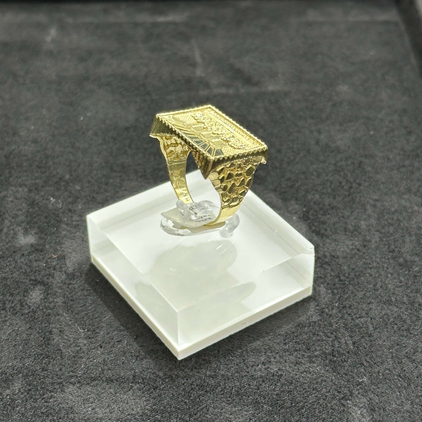 10k Gold Square Last Supper Ring Man Woman ANY SIZE