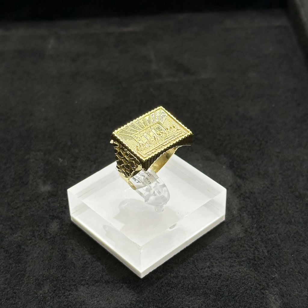 10k Gold Square Last Supper Ring Man Woman ANY SIZE