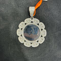Puff Links Silver Memorial Picture Charm with Moissanite 4.34 CTW Passes Tester