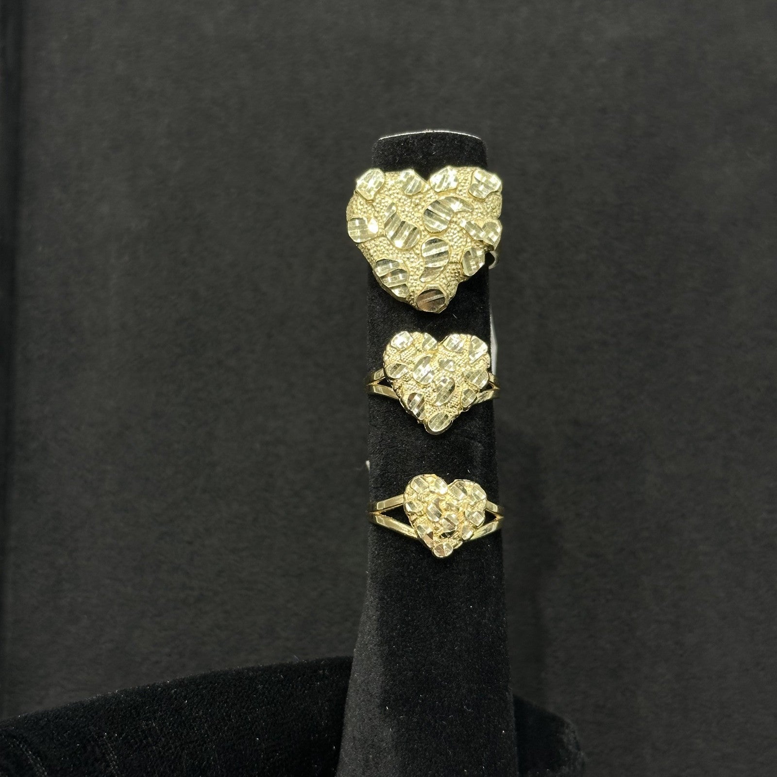 10k Gold Heart Nugget Ring Size 7
