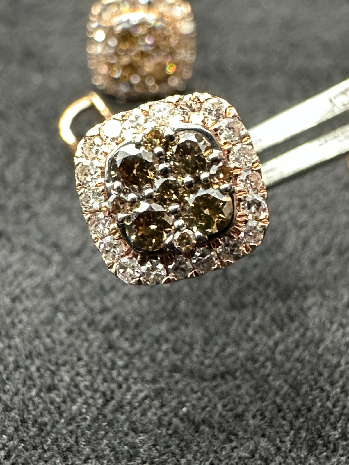 Diamond Earrings Rose Gold 10k Real Diamonds 1/2 ct