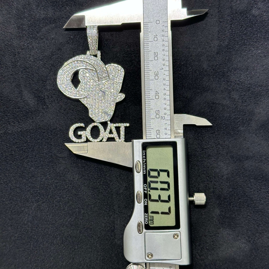 G.O.A.T Pendant Moissanite .925 Silver 4.80 Ctw VVS D Passes Tester