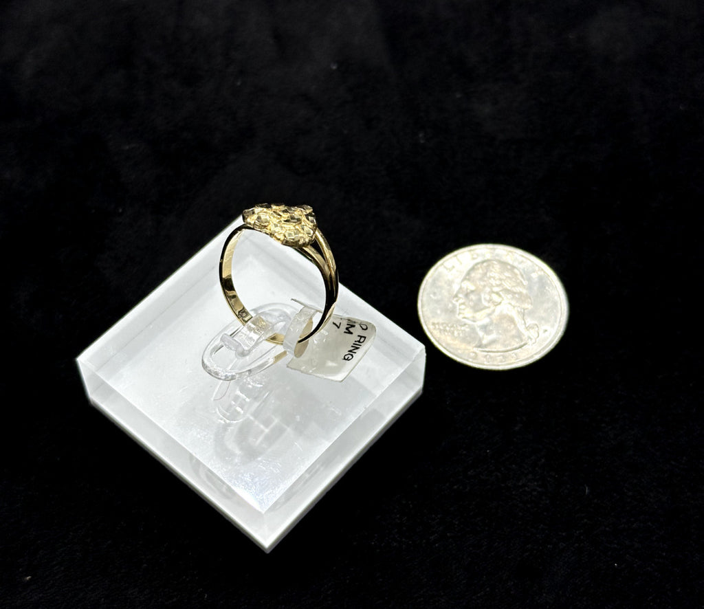 10k Gold Heart Nugget Ring Size 7