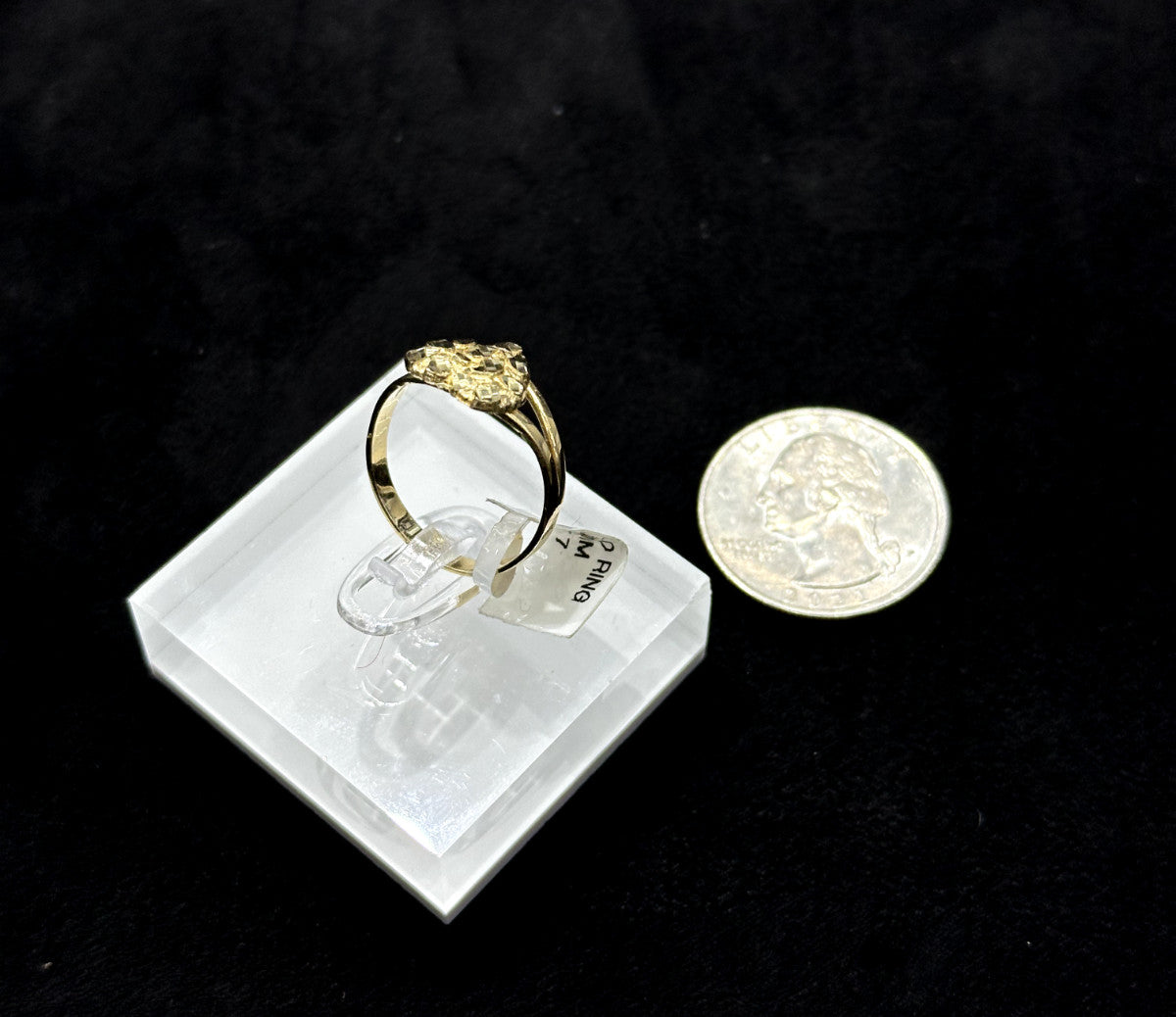 10k Gold Heart Nugget Ring Size 7
