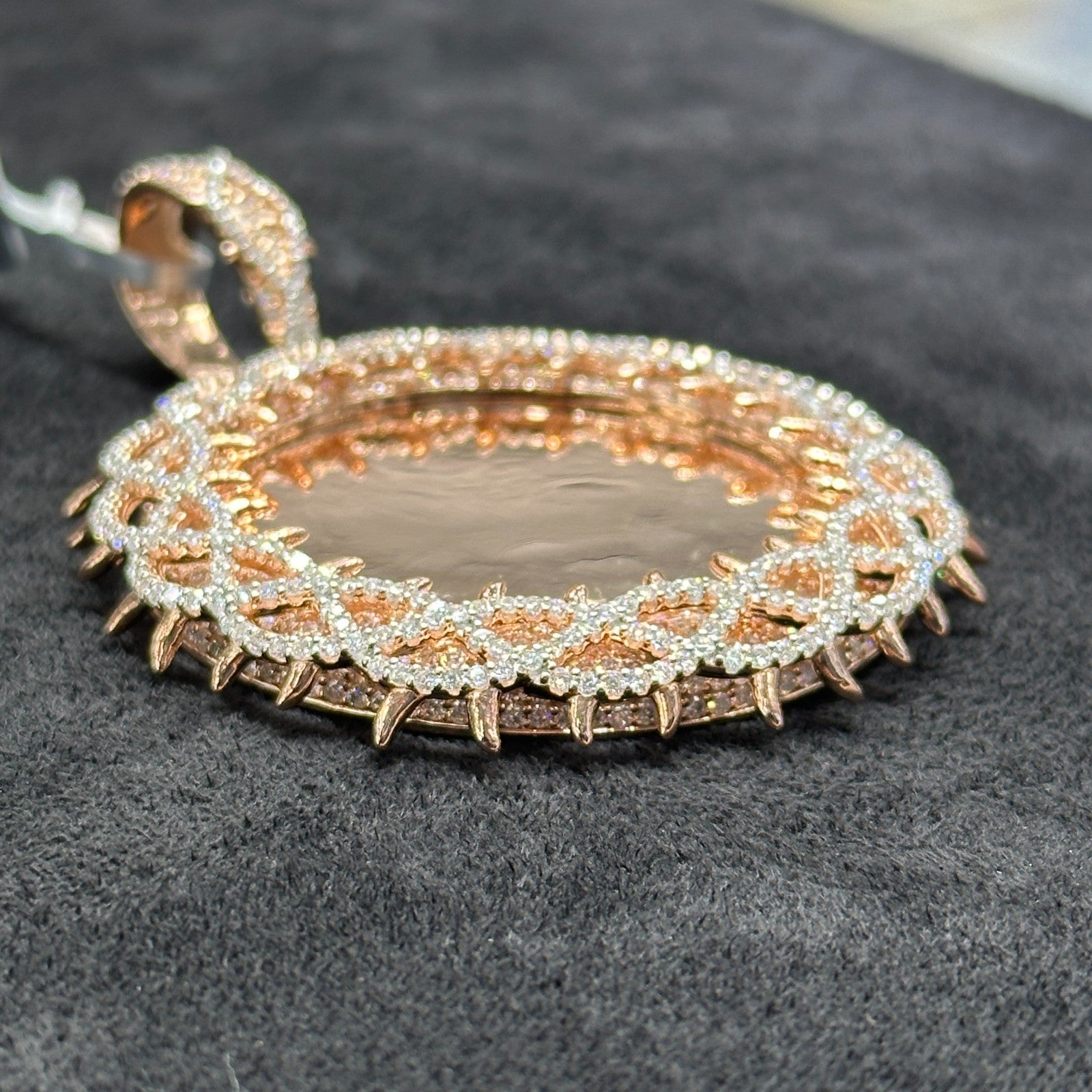 Picture charm 925 Silver Moissanite 10.5 ctw Rose Gold Coated