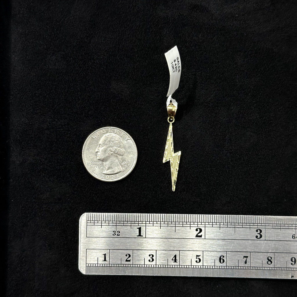 Gold Lightning Storm Charm 10k Real Yellow Gold Polish