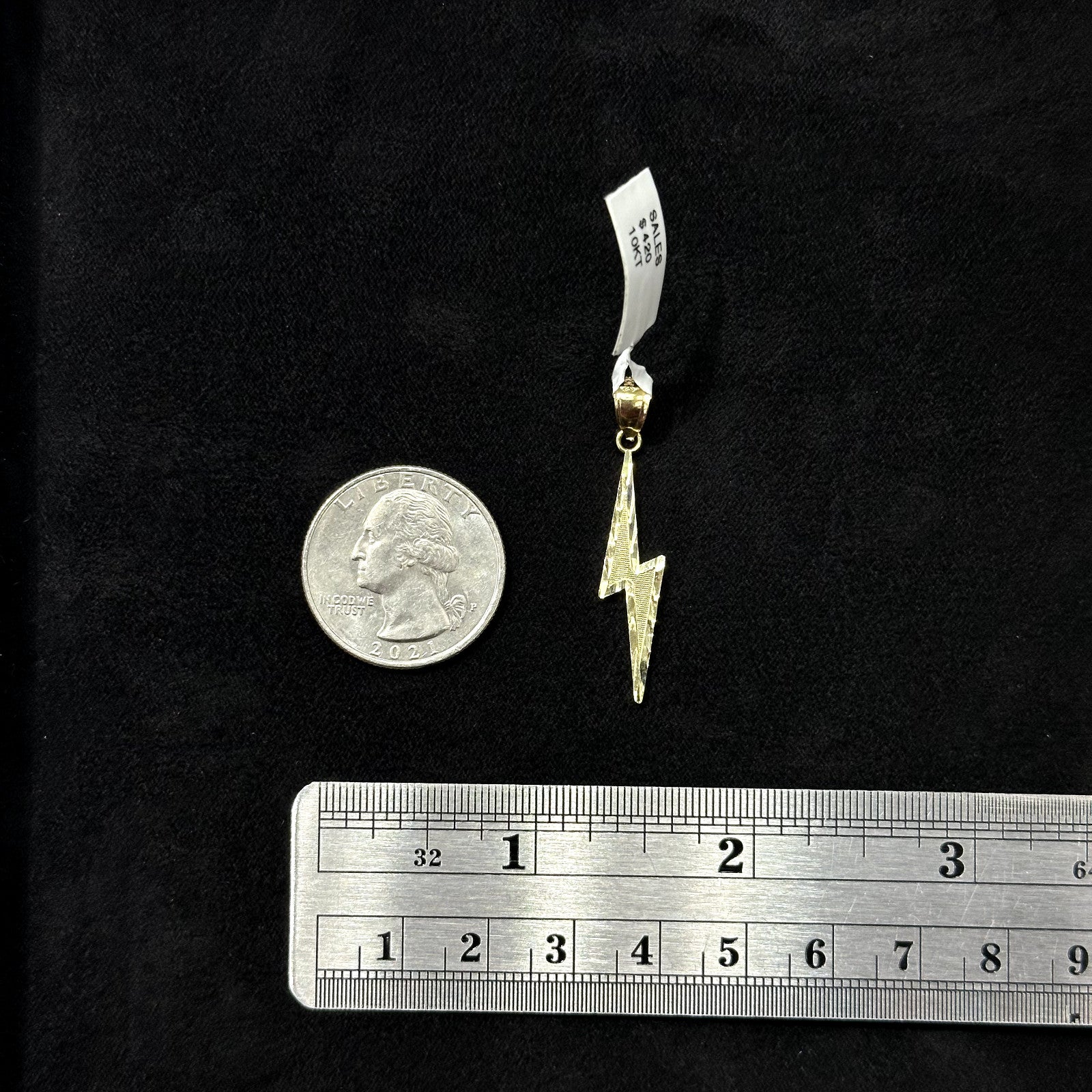 Gold Lightning Storm Charm 10k Real Yellow Gold Polish