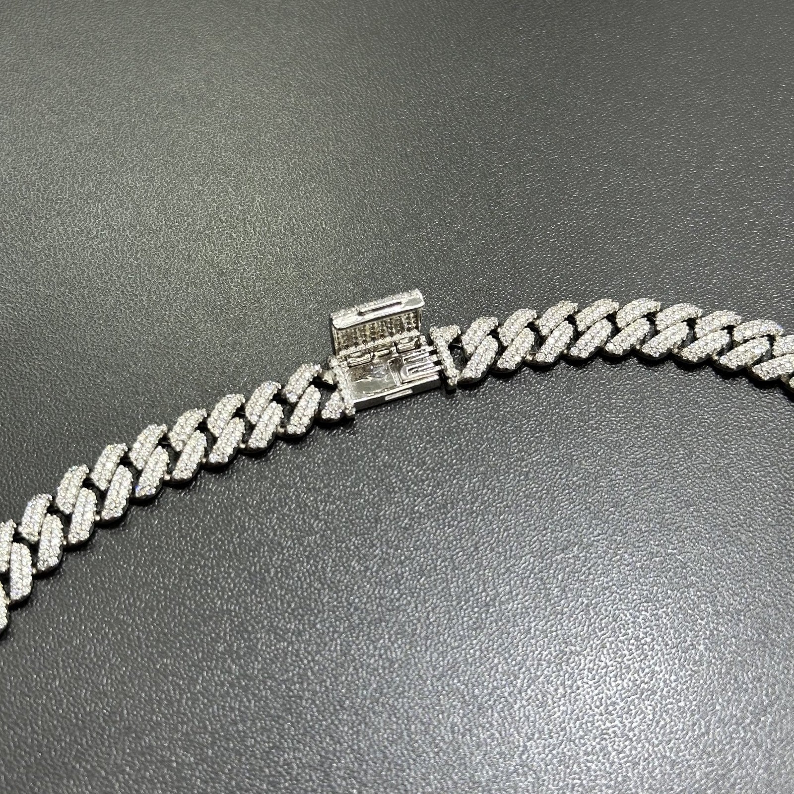 MOISSANITE Real Miami Cuban Link 8MM Chain Iced Hip Hop 925 Silver Necklace