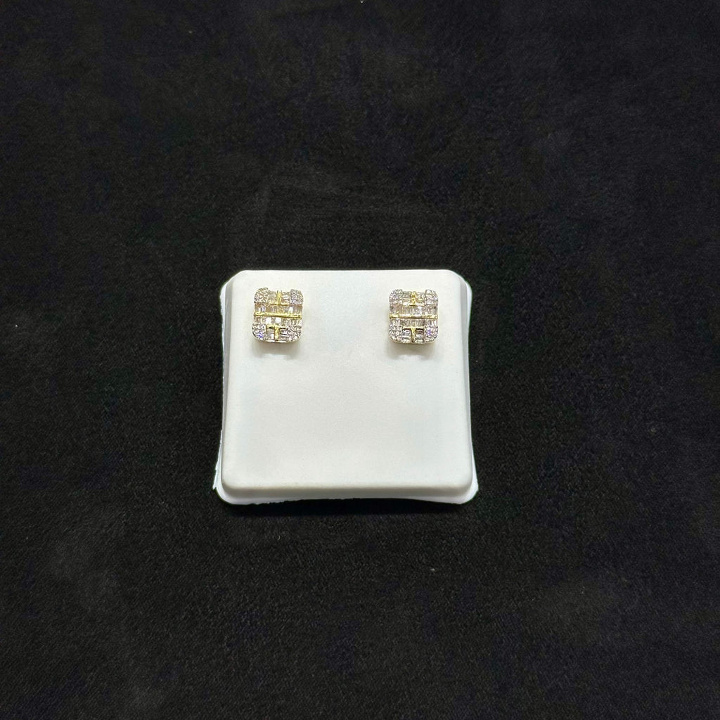 Natural Diamond Earrings 0.34 CTW Baguette with 10k Yellow Gold