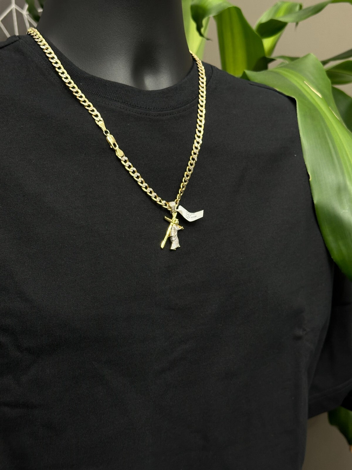 Jesus with Cross Pendant Charm 10K Real Gold 1.05CTW Real Diamonds