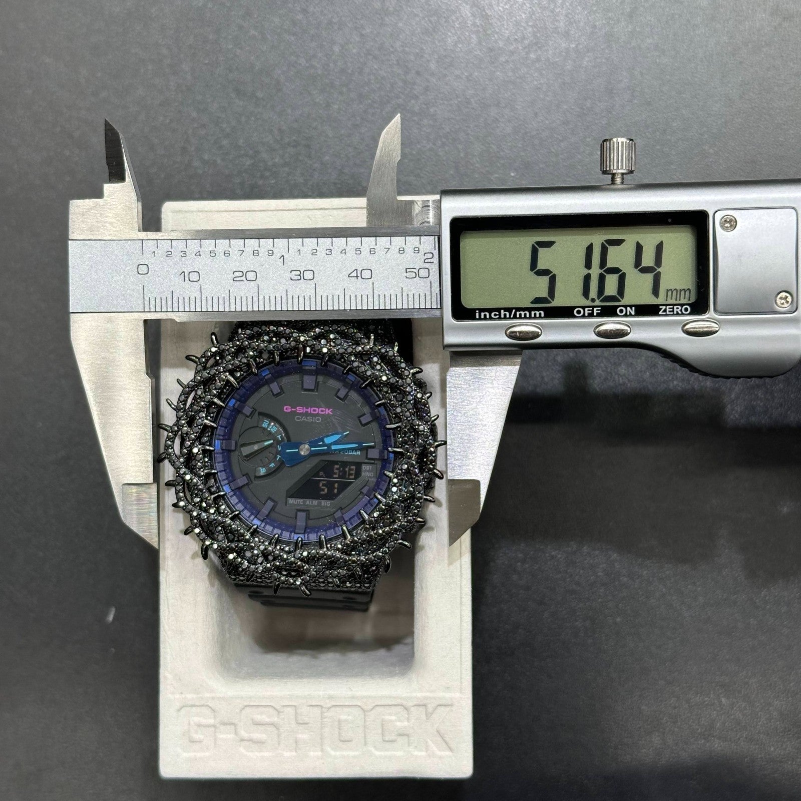 Black Moissanite Watch Man with Thorn Lab Diamonds