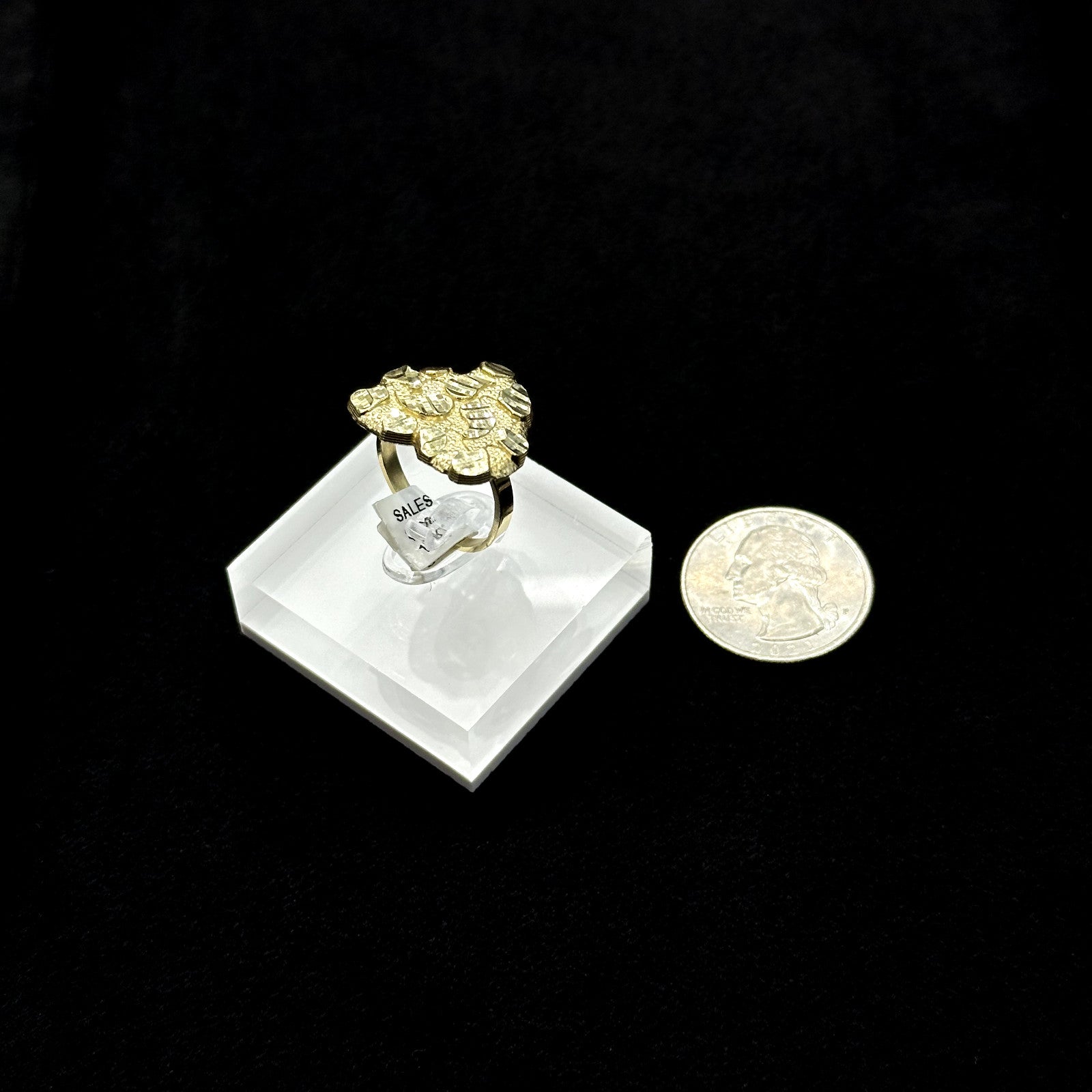 10k Gold Heart Nugget Ring Size 7