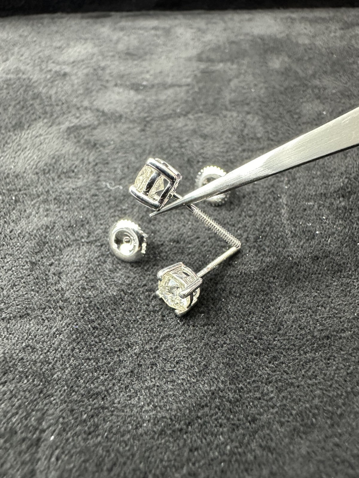 Diamond Earrings White Gold 14k Real Diamonds 1.03 CT