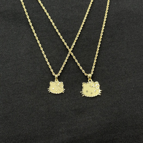 10k Gold Cat Charm Gift For Kids Adults