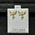 10K Real Gold Angel Wings Stud Earrings – Diamond Polish Fine Jewelry