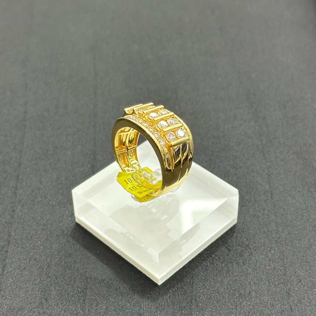 10k Man Ring Band With Natural Real Big Diamonds 2.00 CTW