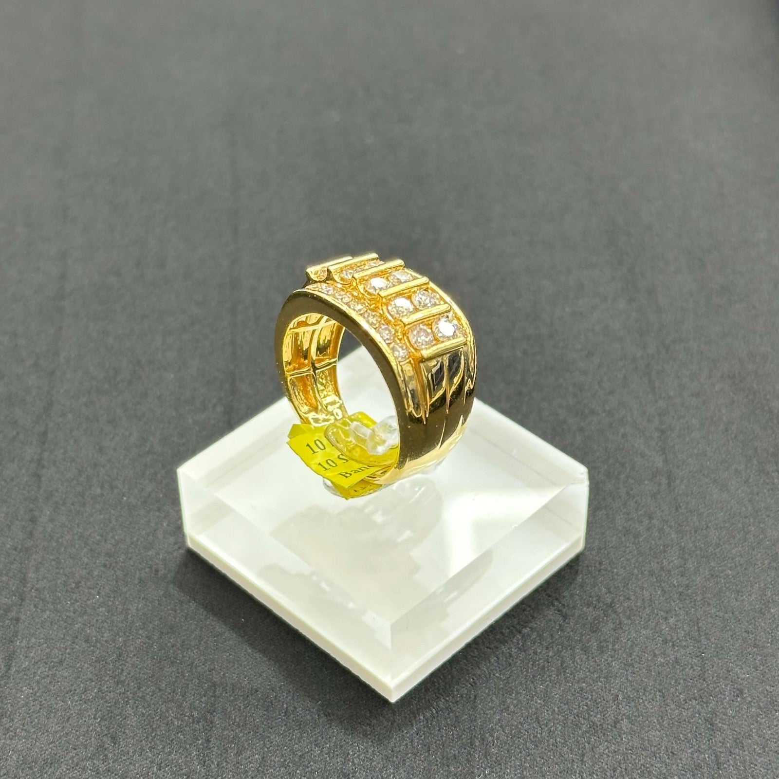 10k Man Ring Band With Natural Real Big Diamonds 2.00 CTW