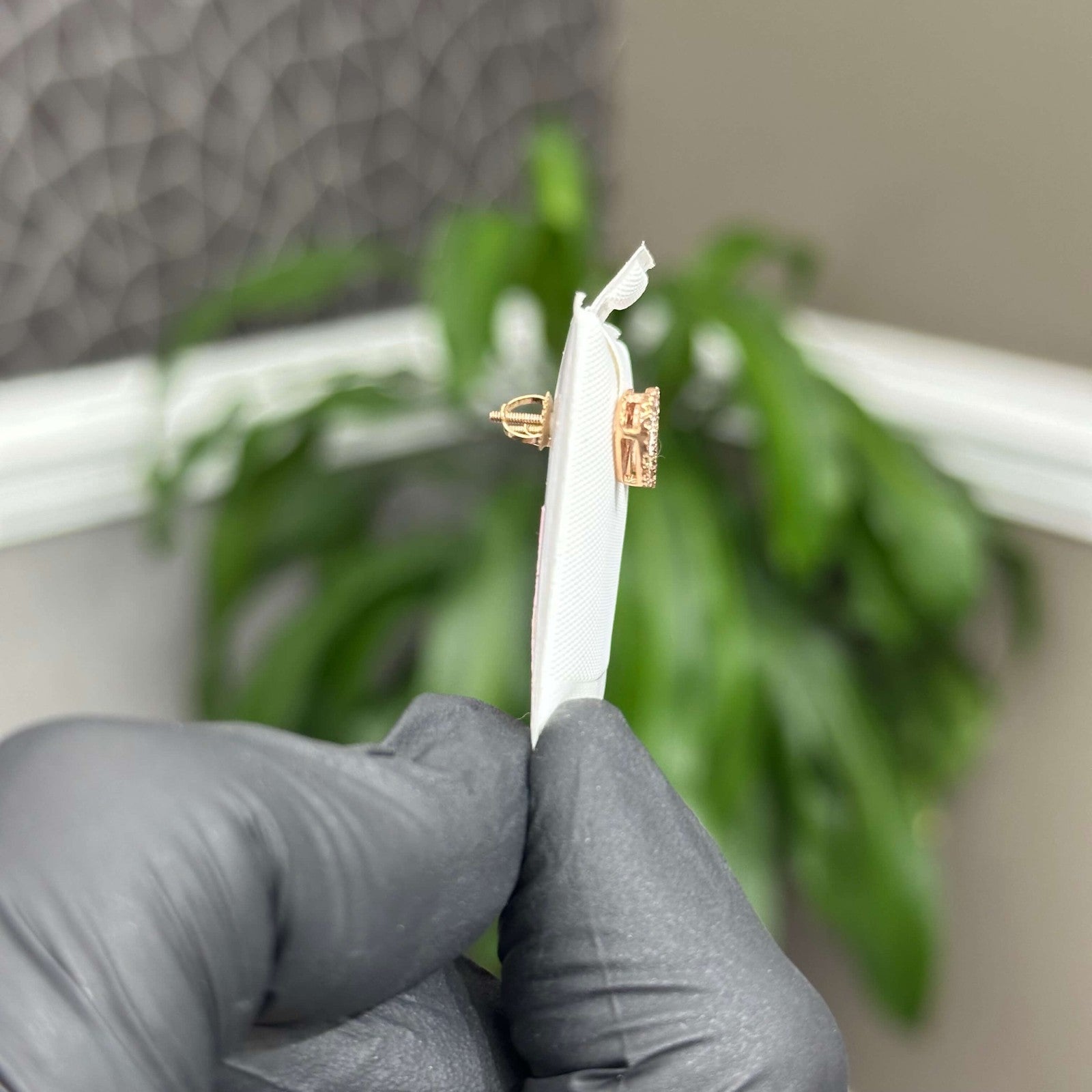 Natural Diamond Heart Shaped Earrings 10K Real Rose Gold 0.38 CTW