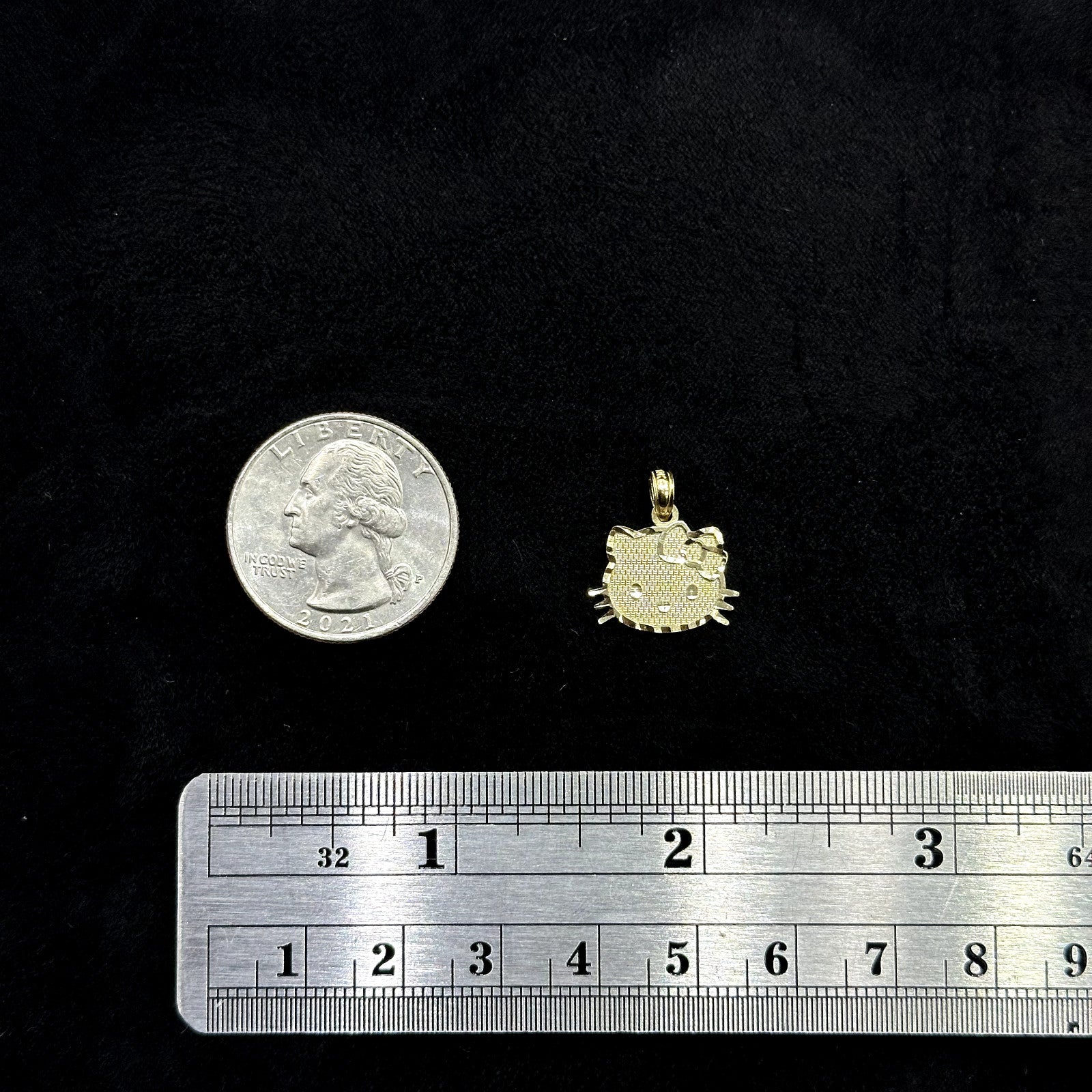 10k Gold Cat Charm Gift For Kids Adults