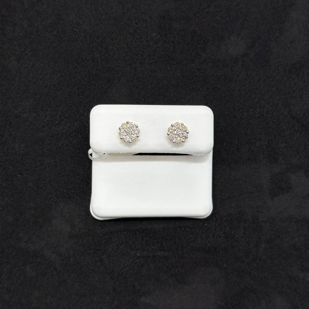 Flower Set Natural Diamond 0.55 CTW Earrings Medium Size For Man Woman