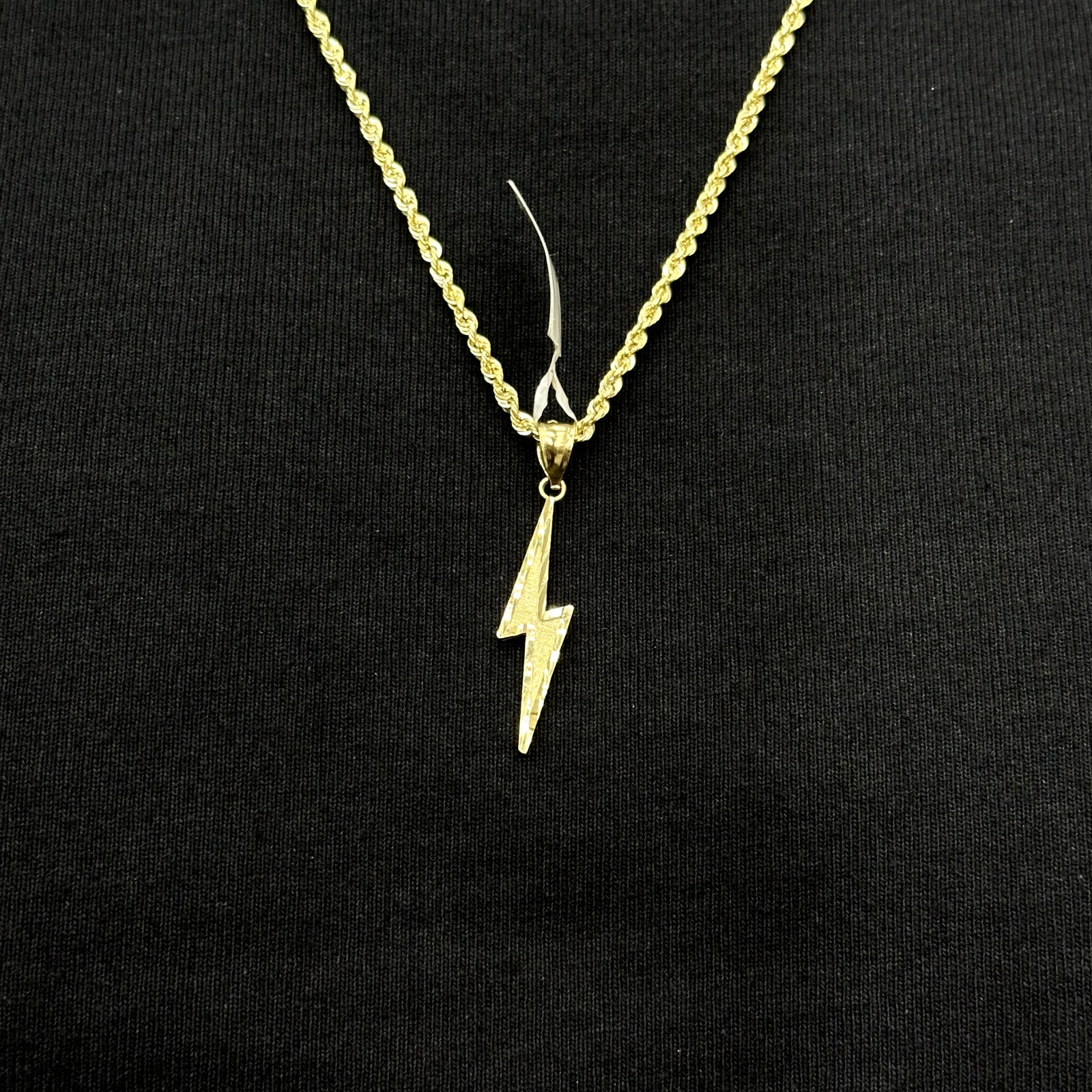 Gold Lightning Storm Charm 10k Real Yellow Gold Polish