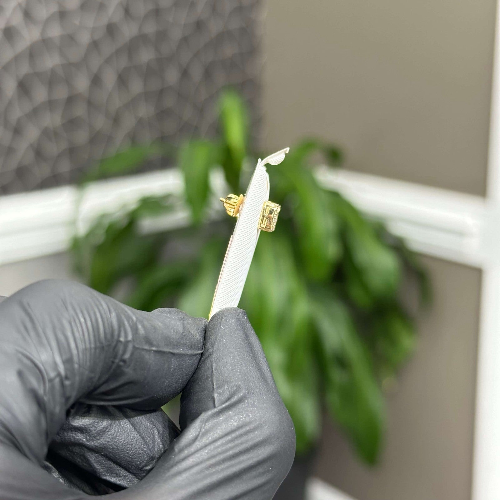 Genuine Natural Diamond Square Stud Earrings (.28 CTW) 10k Real Gold