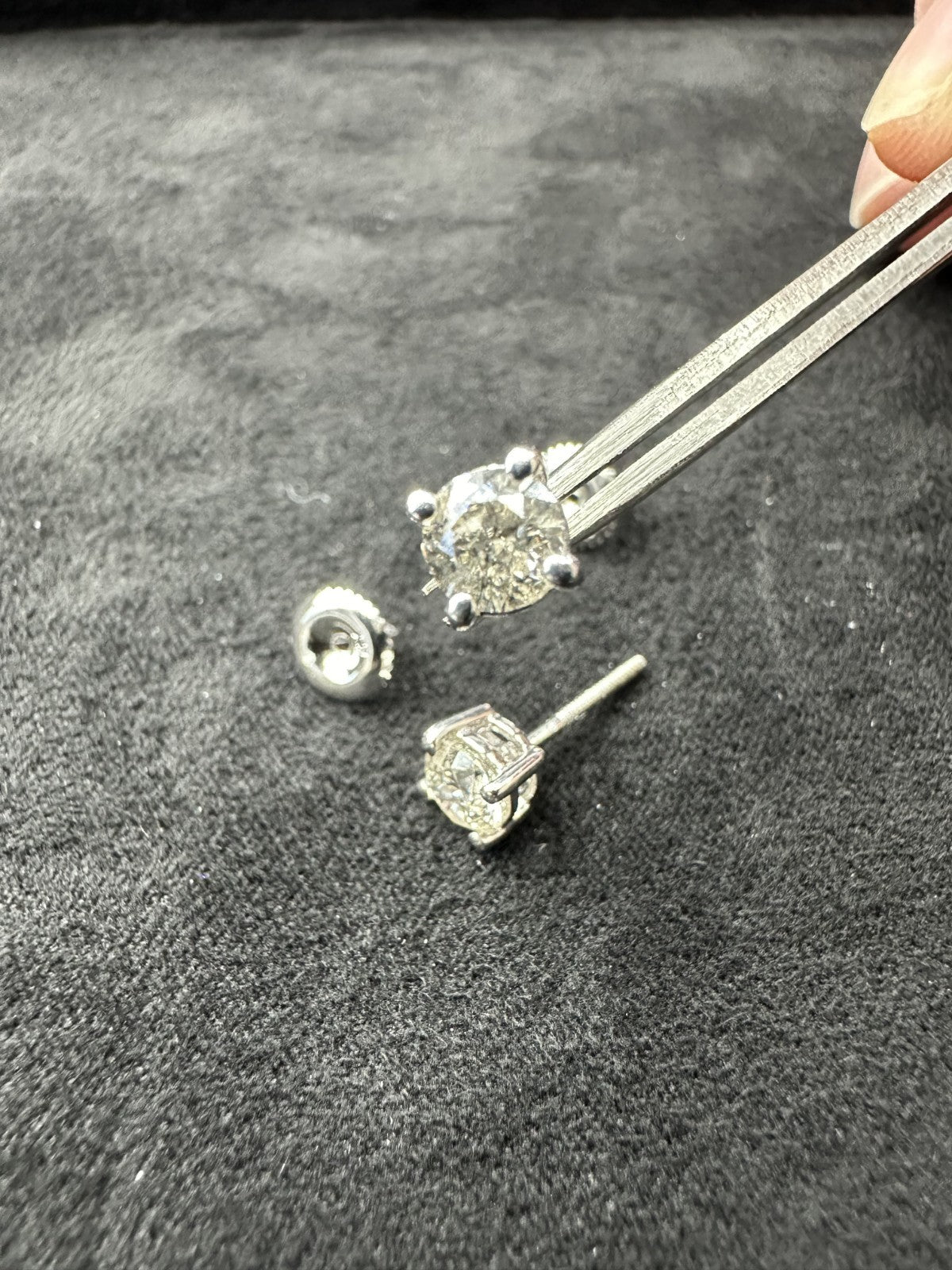Diamond Earrings White Gold 14k Real Diamonds 1.03 CT