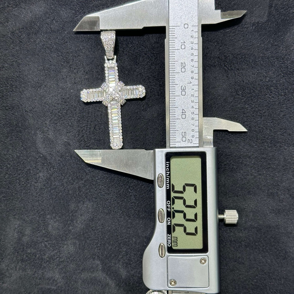 Unique Cross Charm X .925 Moissanite VVS D Passes Tester 2.40 CTW